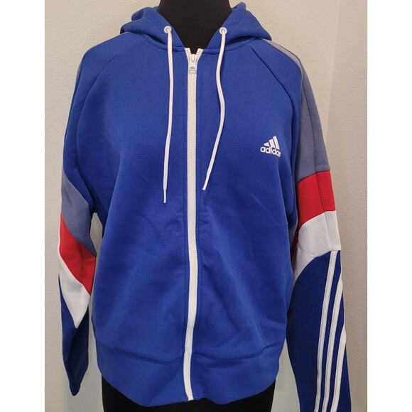 adidas Women’s USA Colorblock Full Zip Hoodie Jacket XL EUC - Picture 2 of 12